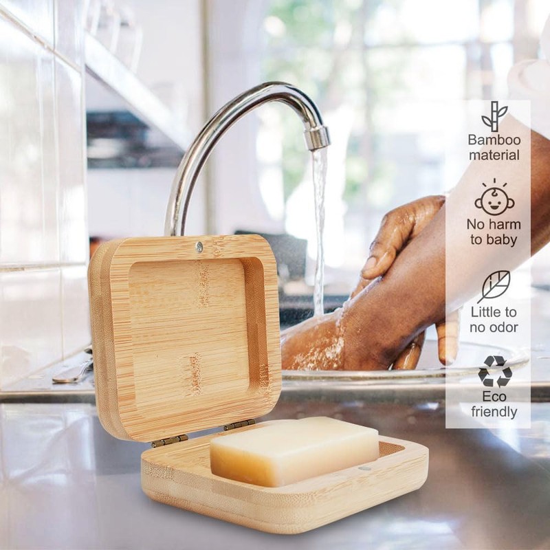 Home Storage Box Accessories Storage, Handmade Bamboo Wooden Soap Holder,