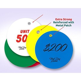 3" Strong Vinyl Circle Tags (Green) Pack of 50