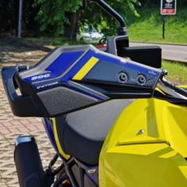 Resin Bike Motorcycle Sticker Compatible with Suzuki V-Strom 800 De 2023. Protection Motorcycle Hand Protection from Case PU Graffi. Sticker 3D Resin Coated Yellow Petra and Black Dubai