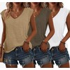 Bliwov 3 Pack Womens Cap Sleeve Tops V Neck T