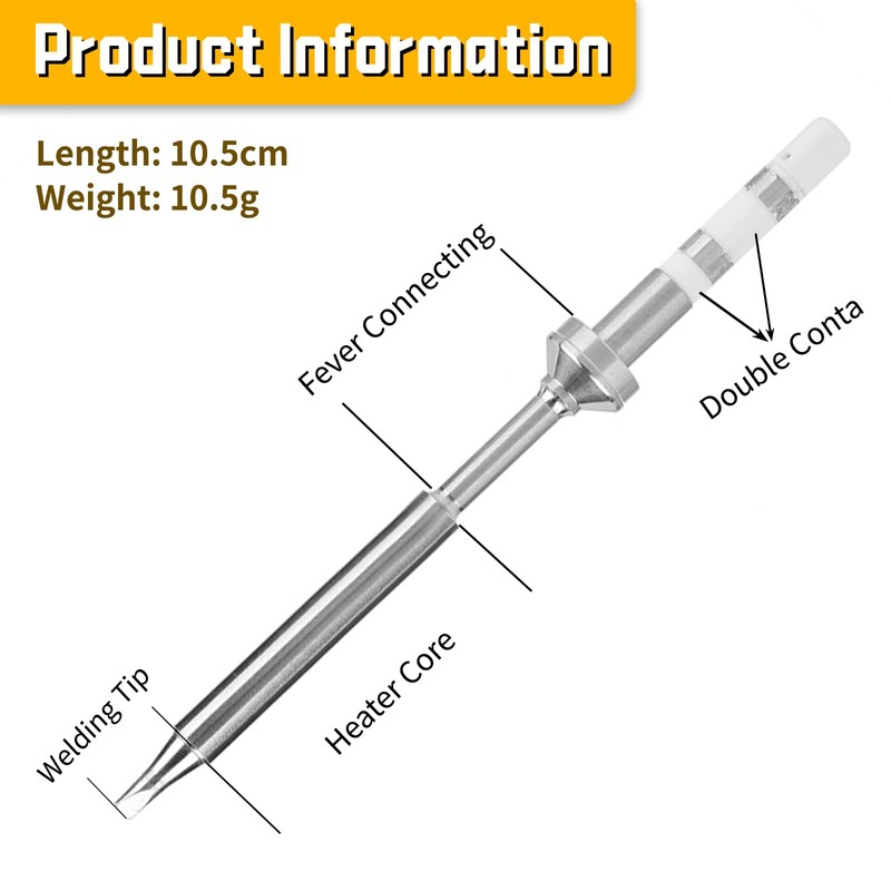 1Pcs Mini TS100 Soldering Iron Tip, 10.5cm/4.13inch Stainless Steel Soldering