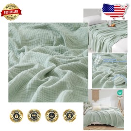 Versatile 100% Cotton King Blanket 108" x 90" - Perfect for -Round Comfort