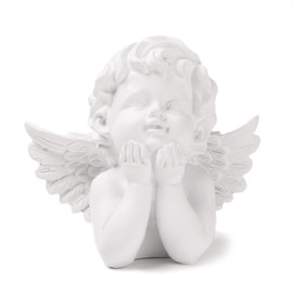 STCREE Resin White Praying Angel Statue Cherub Wings Angel Figure Home Office Farmhouse Decoration Angel Memorial Statue TQGJST116