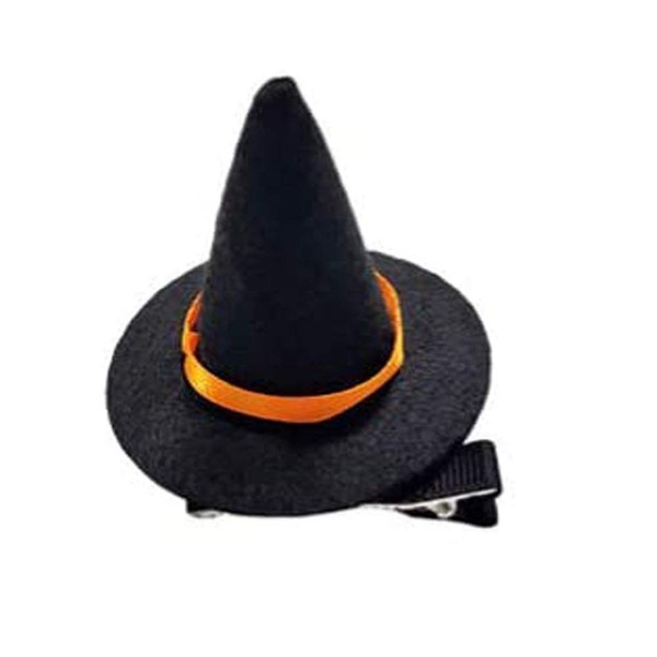 BinaryABC Halloween Witch Hat Hair Clip, Mini Top Hat hair Clip,Halloween Party Supply Decoration,Halloween Hair Accessories(Black)