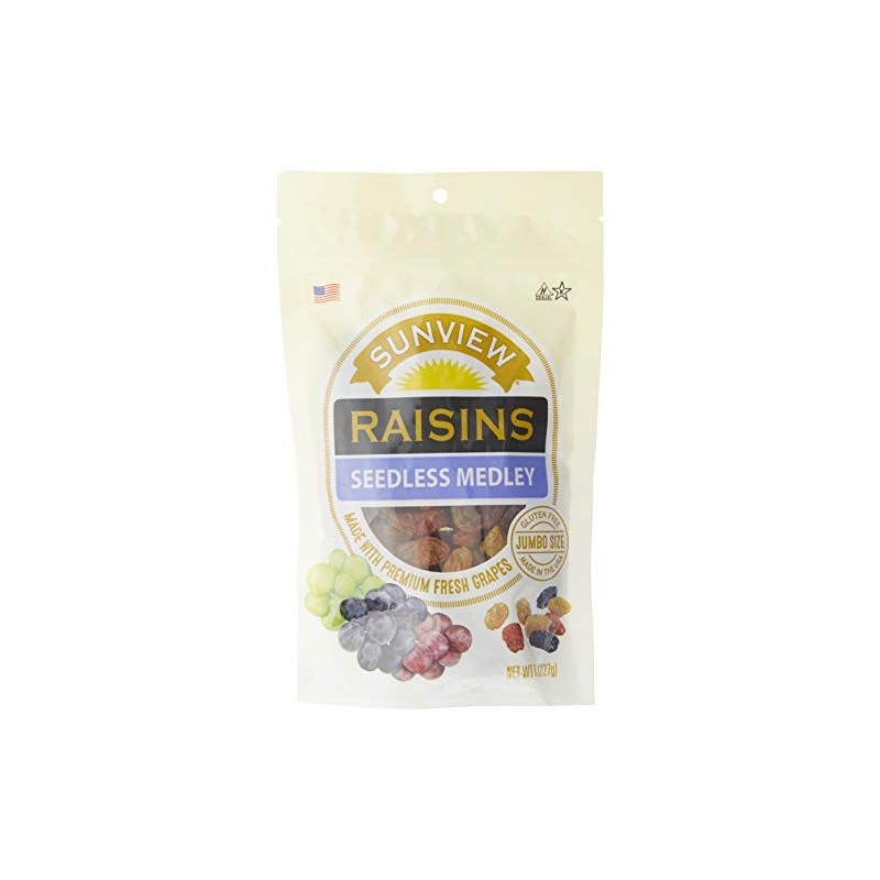 Medley Raisins, Jumbo Seedless 6 Pouches - 8oz