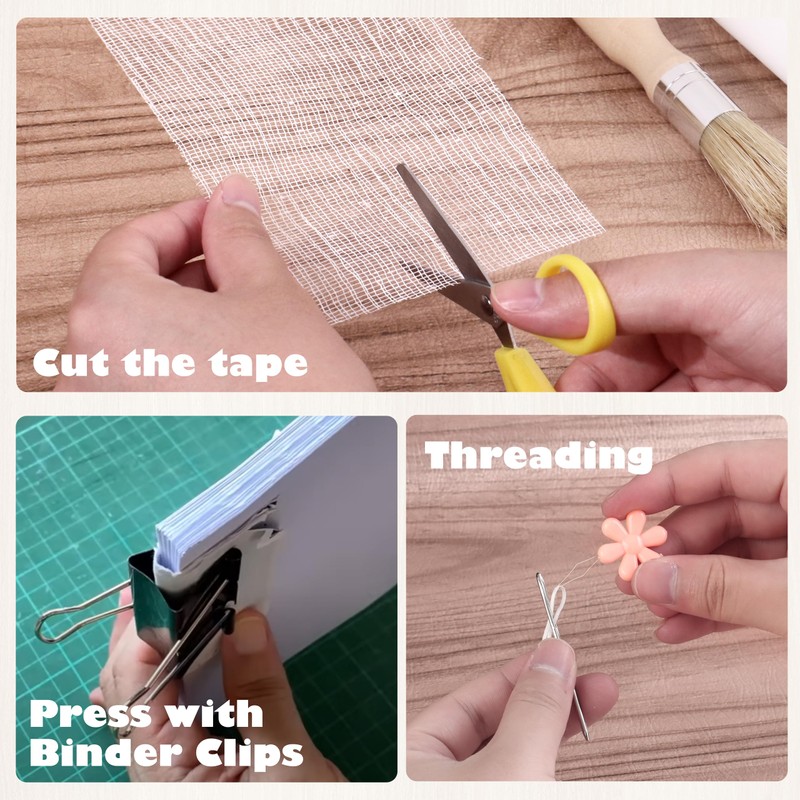 Book Binding Materials, Book Binding Tools with Plastic Bone Folder,