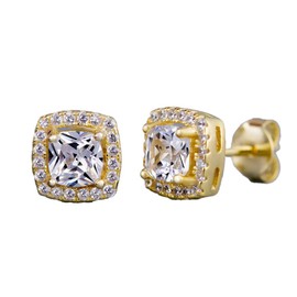 Tesuivra Plated Lightweight Mini Cubic Zirconia Stud Earring for Women, Copper, Cubic Zirconia