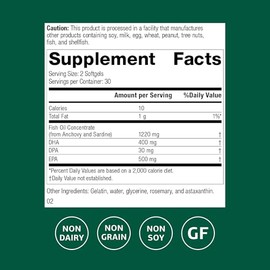 Standard Process Olprima EPADHA - Salud cerebral de alimentos enteros, salud cardaca y apoyo del estado de nimo, aceite de pescado de sardina y...    