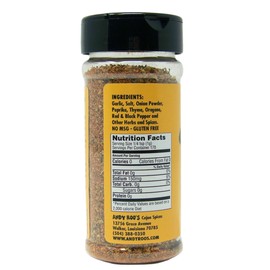 Andy Roo's Cajun & Creole Seasoning, 5 Ounce Shaker (No MSG Blend)