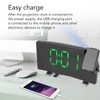 Radio Projection Alarm Clock LED Display Electronic Clock Curved Screen