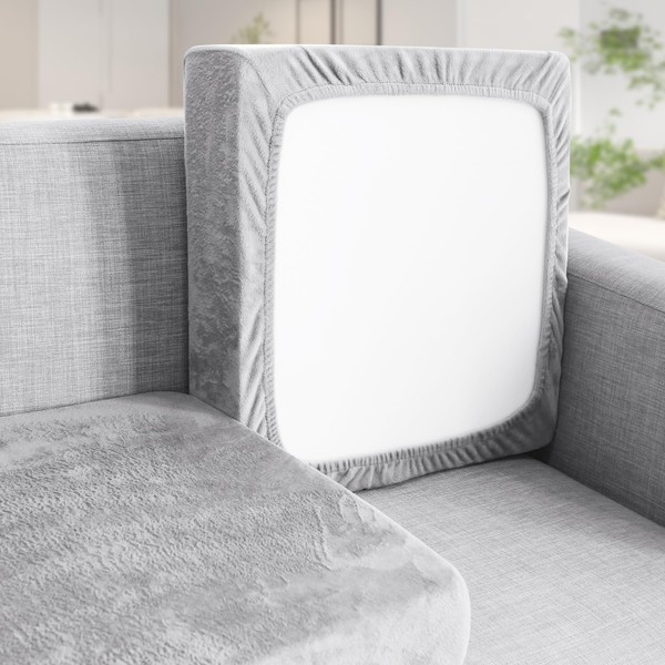 Teynewer Sofa Seat Cushion Cover, Sofa Cushion Slipcovers Stretch Velvet,