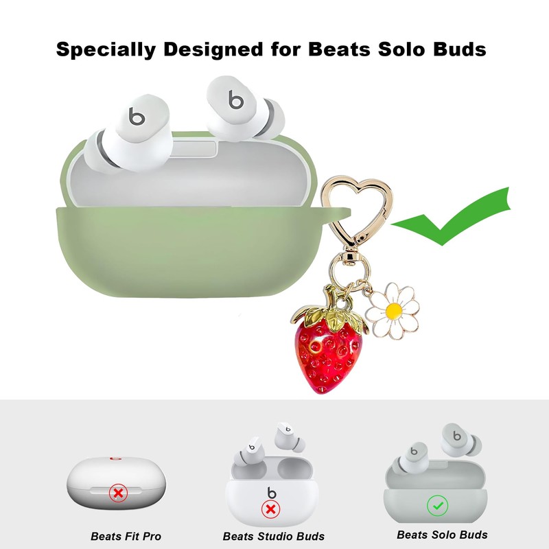 AGAOSH for Beats Solo Buds Case Cover with Cute Strawberry