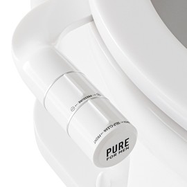 Pure for Men Bidet Toilet Seat Attachment for Home | Dual Self-Cleaning Nozzle (Frontal & Rear Back), Non-Electric Sprayer, Adjustable Water Pressure & Easy to Use | Sleek & Minimalist Design (White)