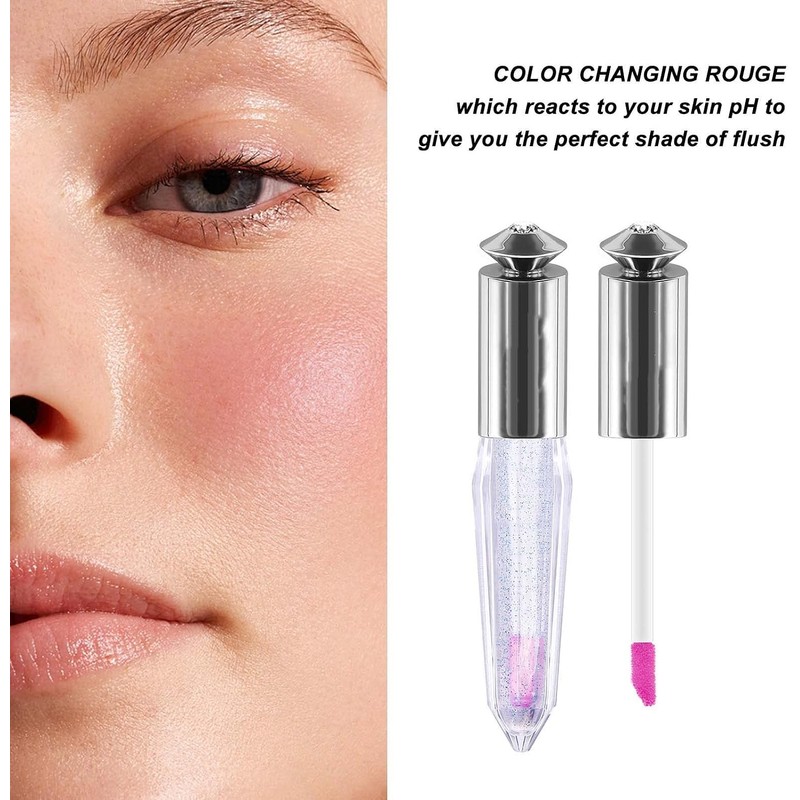Rubor Líquido, Rubor Transparente Hidratante que Cambia de Color para