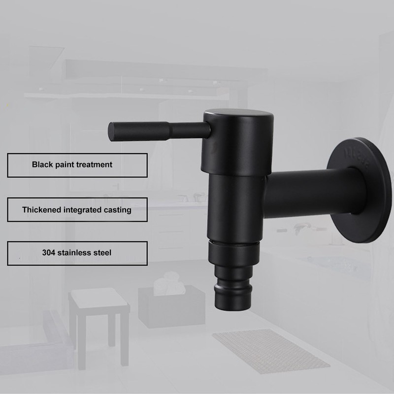 G1/2 Wall Mounted Cold Water Tap 304 Stainless Steel Single