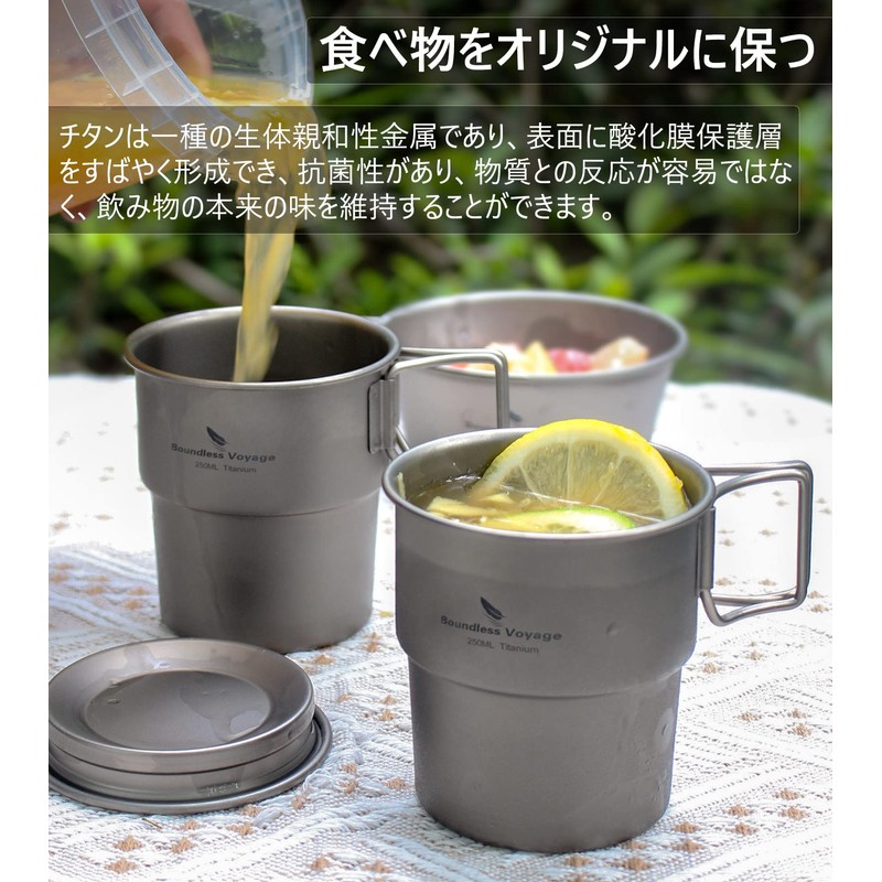 Boundless Voyage 8.5 fl oz (250 ml) Titanium Cup, Folding