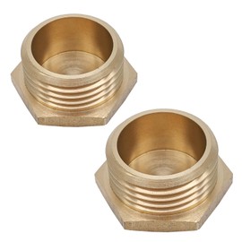 Kabter Brass Garden Hose Thread End Caps with Washers, 3/4" GHT Male Adapter(Pack of 2)