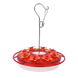 Red Transparent Bottom Hummingbird Feeder with 8 Feeding Ports Garden Bee Proof Hanging Feeder for Outdoor Bird Feeding