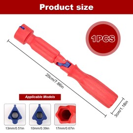 KUIZHEN Toilet Seat Spanner Plumbing Tools, Universal Toilet Seat Installation Key, Toilet Seat Tightening Tool with 1 Replacement Heads for Removal Installation and Repair 10/13/17mm