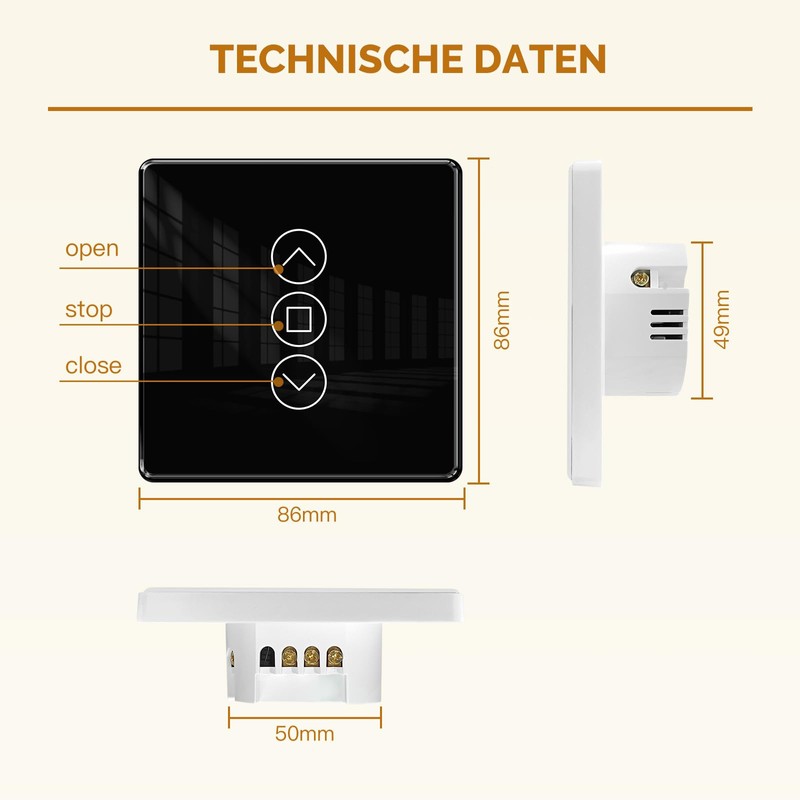 MOES 2.5D WiFi Roller Shutter Switch, Alexa Smart Roller Shutter