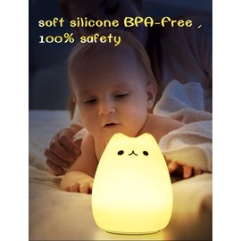 CHWARES Nachtlicht Kinder, Kawaii Nachtlicht Baby, USB Led Nachttischlampe babyzimmer, Silikon Stilllicht dimmbar Touch für Mädchen Frauen,Farbwechsel Schlaflicht Kinderzimmer Deko Geburtstag Geschenk