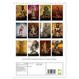 SKULPTUREN Hinduistische Göttinnen und Götter • Buddhas (Wandkalender 2026 DIN A4 hoch), CALVENDO Monatskalender