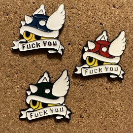 F You Turtle Shell Pins set of 3 (one of each color) Blue/Red/Green