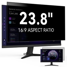 23.8 Inch Computer Privacy Screen Filter for 16:9 Widescreen Monitor, Removable Eye Protection Anti Glare Blue Light Filter Privacy Shield, Anti Scratch Anti Spy Screen Protector Film 23.8 In