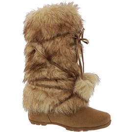 BlossomTalia-Hi Women Mukluk Faux Fur Winter Boot Camel 10