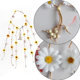 Eruceky Sunflower Headband, Flower Headband Daisy, Sunflower Headband, Floral Hippie Accessories for Costume Party, for Women Girls Beach Wedding Carnival Party