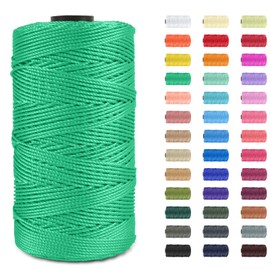 JeogYong Polypropylene Macrame Cord 1.5mm x 656 feet Thick 3 Strand Twisted 100% Polypropylene Rope Twine String Macrame Yarn, Colored Knitting & Crochet Bag Cord Crochet Thread Supplies for Knitter