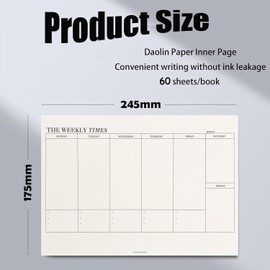 BEANPRECOY Weekly Planner Pad, 60 Sheets 24.5*17.5cm Undated Weekly to View Planner, Week to Do List Habit Tracker Planning Pad With Tear Off Organizer, Task Notes Scheduler For Home, School, Office (Weekly Planner Pad)