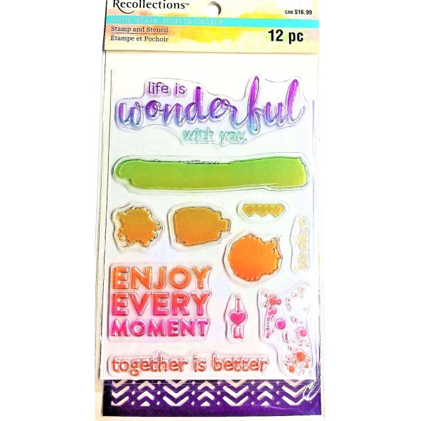 Recollections Life is Wonderful with Paint Splats Clear Acrylic Love