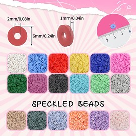 6100 pcs Clay Beads Bracelet Making Kit, Friendship Bracelet Kit Flat Beads for Jewellery Making, 6mm Heishi Beads Set for Bracelet Necklace Earring Crafts Gift for Teen Girls