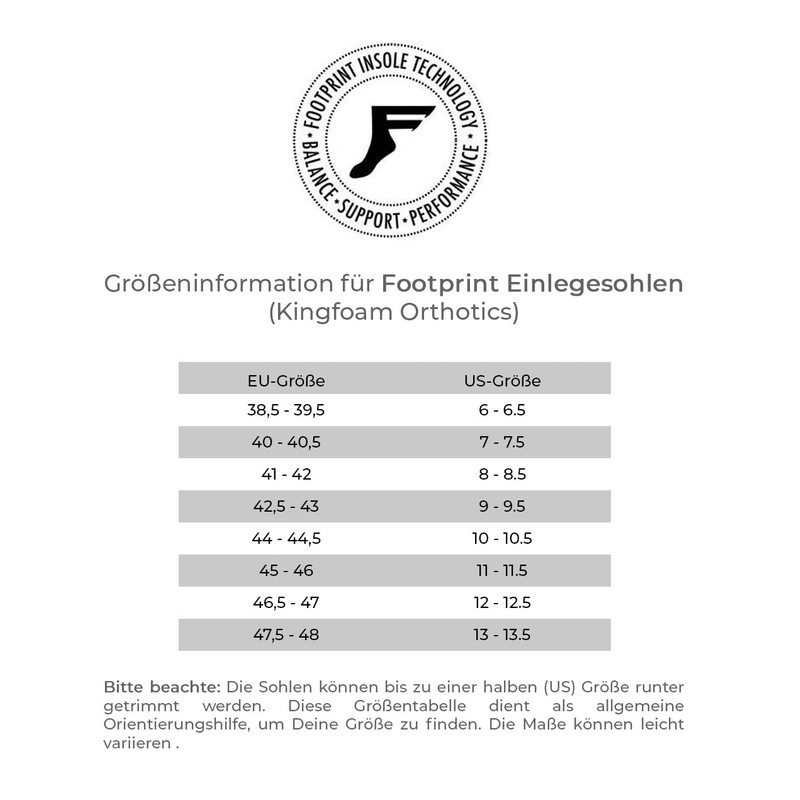Footprint Insole Technology Kingfoam Orthopädische Einlegesohlen, niedriges Profil, Blau Camo,