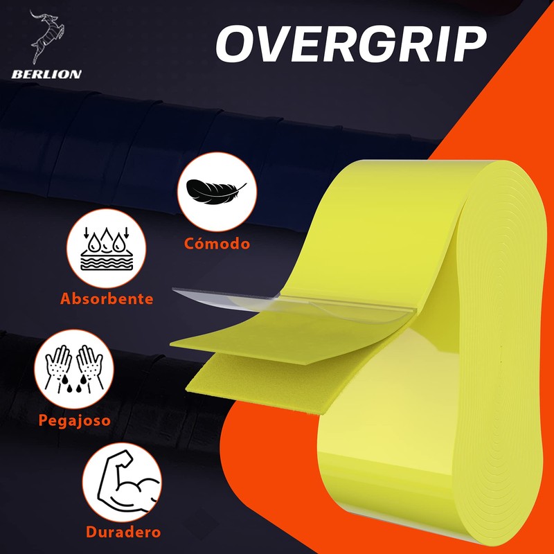 BERLION - 12 Overgrip Padel Racket or Grip Racket Band