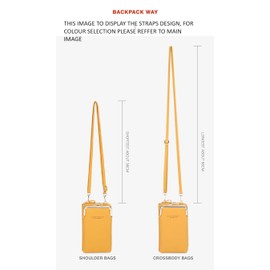 Small Crossbody Phone wallet, Shoulder Handbag Credit Card Holder, phone pocket easy access Travel Bag, Vegan Leather Wallet, Yellow