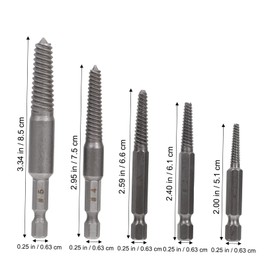 Tofficu 5Pcs Steel Screw Extractor Removal of Stripped Bolts Broken Fasteners and Rusted Screws Durable Tools for Home and Construction Use