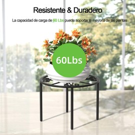 Ukipos Soporte para Plantas de Metal, Base para Macetas Metálica de 26x20 cm, Soporte para Decorar Plantas, Porta Macetas, Maceteros, Estante para Macetas para Interior y Exterior