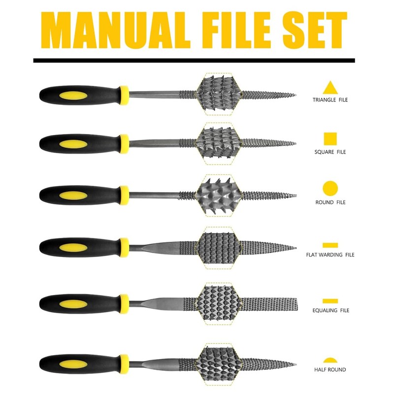 SGERUFZ 6-Piece Precise File Set for Workshop and DIY Including