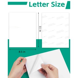 Sublimation Sticker Paper-60 Sheets Glossy White Waterproof Stickers for Sublimation Inkjet Printer and Ink 8.5x11 Letter Heat Transfer Paper for Smooth Solid Surfaces