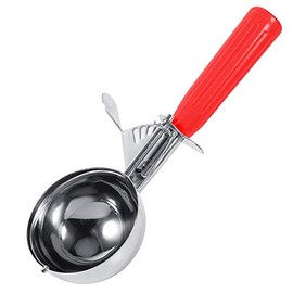 Cuchara Para Helado Pastel y Frutas Cocina de Acero Inoxidable Cuchara de Melón Mangos Suaves de Silicona Vajilla Para Helado(5.2CM)