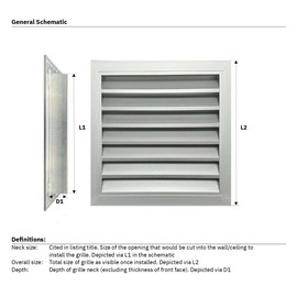 AirTech-UK Anodized Aluminum Louvre Grille 300 x 300 mm: Premium Weatherproof with Steel Mesh Protection for Your Home