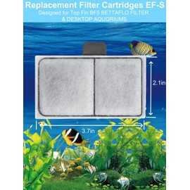 8 Pack EF-S Filter Cartridges for Top Fin, Aquarium Replacement Fish Tank Filter Cartridges for TOP FIN EF-S Element and BF5 BETTAFLO