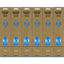 GONESH Incense No.8 Sticks 20 Sticks X 6 Pack (120 Sticks)