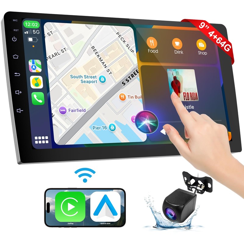 Wireless Double Din Car Stereo with Apple CarPlay/Android Auto,Carplay Screen