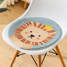 champracer Round Chair Cushion, Seat Cushion, Children's Seat Cushion, Washable Soft Seat Cushion, Comfort Chair Cushion, as Chair Cushion for Outdoor and Indoor Garden Chair (Lion, 30 x 30 cm)