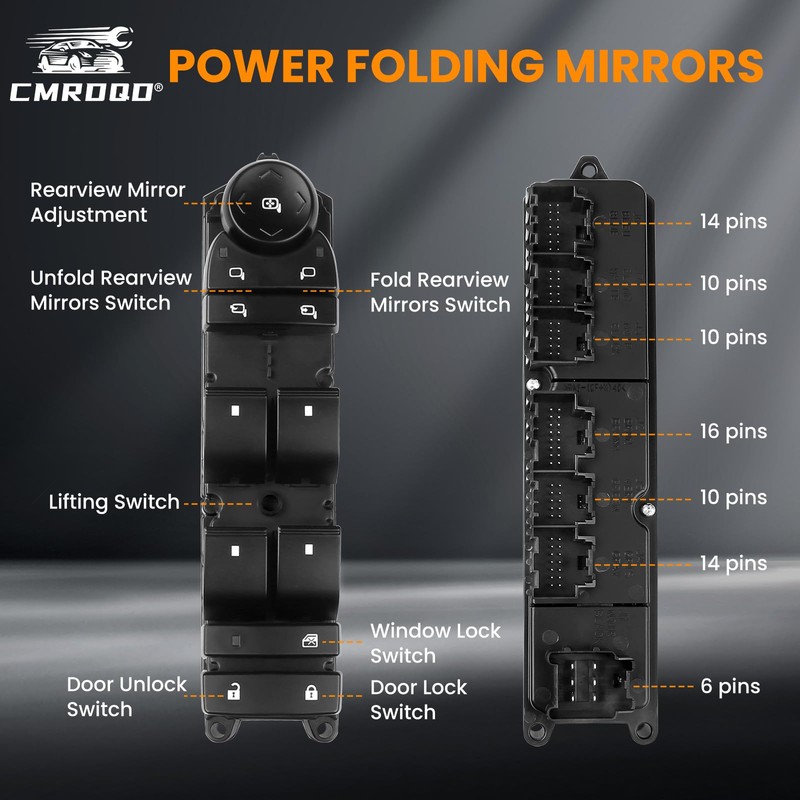 20835553 Master Power Window Switch Driver Side Control, W/Folding Mirror
