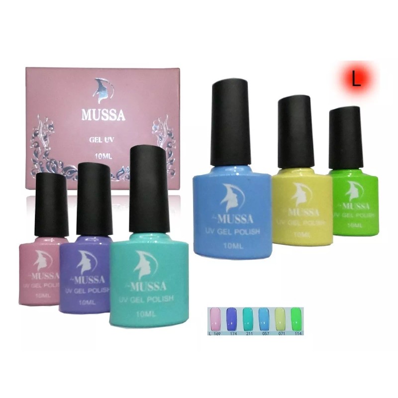 Mussa Kit Gel Gama 6 Piezas Mussa + Base Calcio