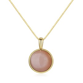 coai Women's 925 Silver Necklace with Locket Pendant Made of Gemstones, Silver